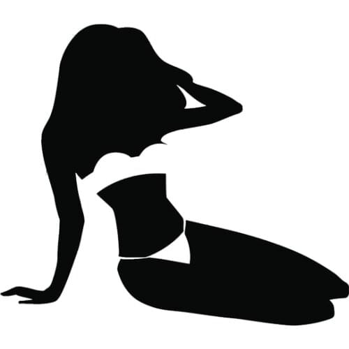 13.4*11.6CM Graceful Beautiful Sexy Girl Black/Silver Advanced Design Covering The Body Vinyl Decals Car Sticker C20-0265