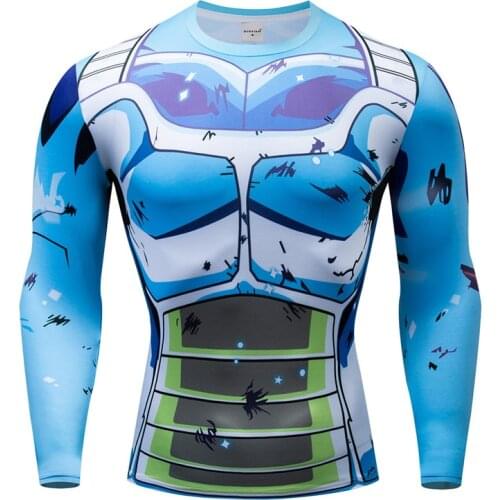 2021 Mens T shirt Long Sleeve Comics Vegeta Goku T-shirts Cosplay Costume Fitness Tees Shirts Men Compression Tshirt