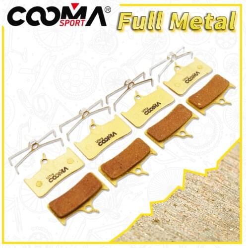 Bicycle Disc Brake Pads for HOPE DH4 E4 MONO M4 and For Shimano M755 DH Disc Brake, 4 Pairs, Gold Full Metal