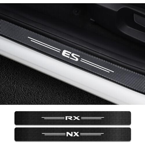 4PCS Car Door Threshold Plate Sticker For Lexus RX 300 330 IS 250 300 GX 400 460 UX 200 NX LX LS GS ES CT200h Fsport Accessories