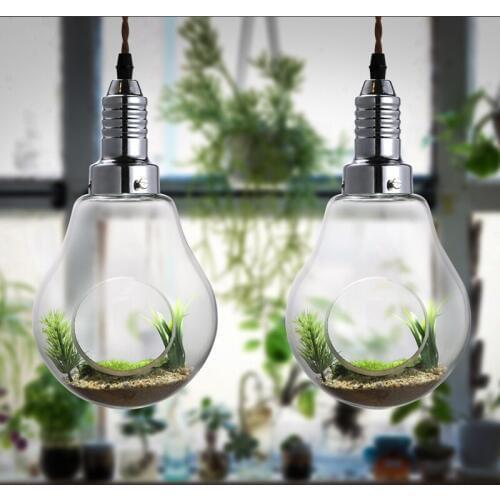 Plant vase plants restaurant American Creative glass bulb decoration lighting lamp Pendant Lights personality