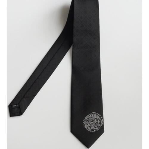 Free Shipping New Male mens Original design personality gift necktie [Department of Biology] Black dark texture college student