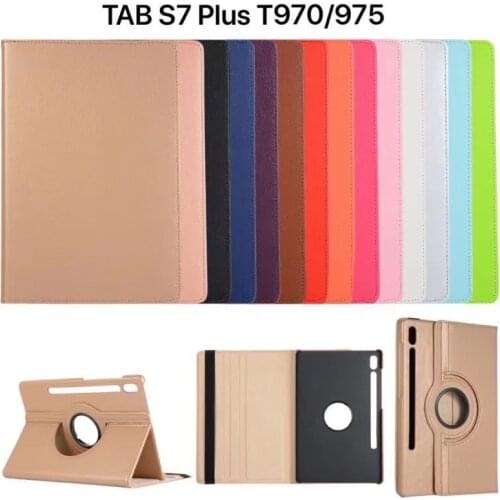 For Samsung Galaxy Tab S7 Plus SM-T970 T975 T976 S7 SM-T870 T875 Protective Cover Tab A7 10.4 T500 T505 PU 360 rotating case