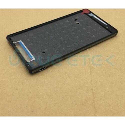 For Sony Xperia ZL L35H C6502 C6503 Black Middle Frame Bracket Panel Metal Chassis Bezel Plate With Power Button Adhesive