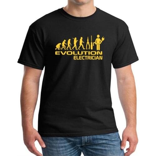 Evolution Of Electrician Funny Mens T-Shirt Summer Male Short Sleeve Shirt Casual t shirt Top Harajuku Streetwear Plus Size Tees