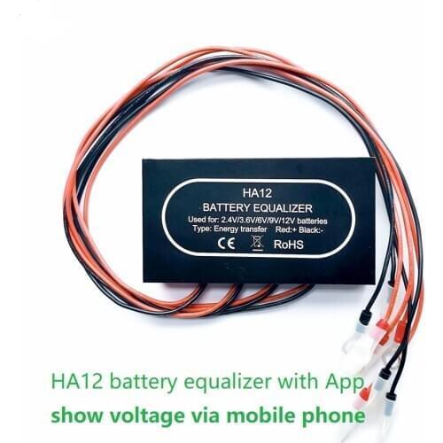 HA12 Battery Balancer Equalizer with Android App show real time voltage by Mobile display for 4X(2V-5V) OR 4X(6V-12V) battery