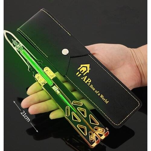 Apex Legends Game Octane Heirloom Knife Cosplay Butterfly Balisong Knife Weapon Model Props Metal Toy Luminous Collection Gift