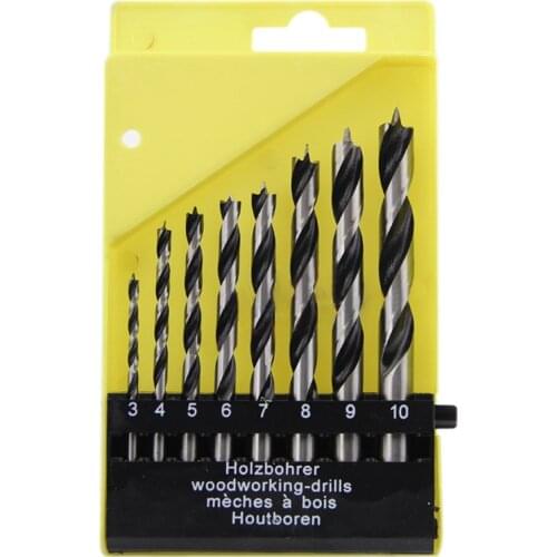 Pocket 8pcs/set Round Shank Wood Hole Saw Cutter Twist Drill Bit Kit Woodworking Power Tool High Carbon Steel