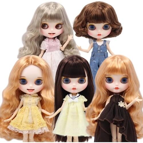 ICY DBS Blyth doll 1/6 bjd white skin nude joint body customized smile mouth matte face for girl gift toy special off
