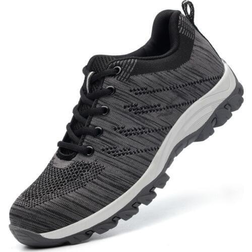 Lightweight Breathable Men Safety Shoes Steel Toe Work Shoes for Men Anti-smashing Construction Boots Men Sneaker