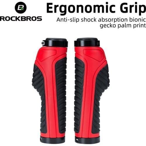 ROCKBROS Mountain Road Cycling Bike Bicycle MTB Handlebar Cover Grips Smooth Soft Rubber Anti-slip Handle Grip Lock Bar End