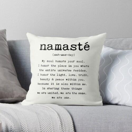 Namaste. Throw Pillow Cushion Cover Polyester throw pillows case on sofa home living room car seat decor 45x45cm