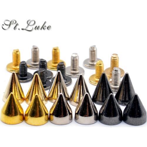 New fashion 30sets/lot alloy screw knob tip rivets handbag belt shoes punk metal rivets crafts buckles accessories DIY handmade