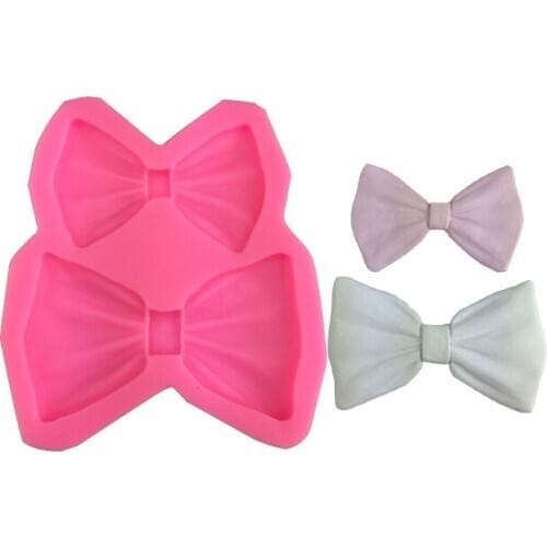 New bow tie decoration silica gel mold chocolate turn sugar baking mold drop plaster DIY soap mold