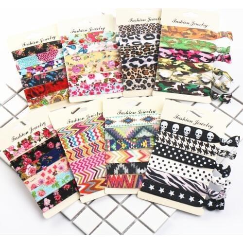 15pcs/18/20/60pcs/ lot Women printed Scrunchie lady girl hair tie fashion candy colour Hair Bands Korean style no carton