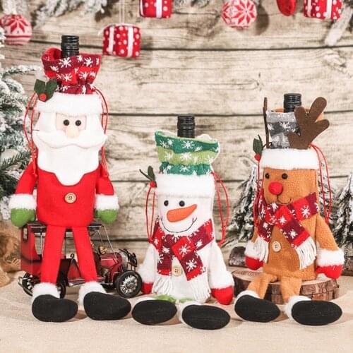 Crease-resistant Eye-catching Snowman Design Christmas Wine Bottle Cover for Household