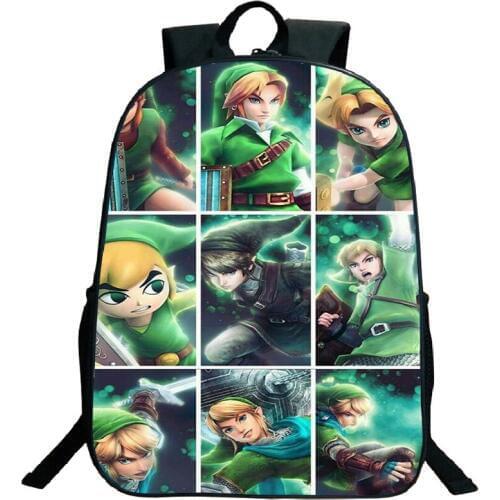 The lengend of zelda backpack Children Boys Girls school Bags fashion colourful pattern Laptop Backpack Teens schoolbag