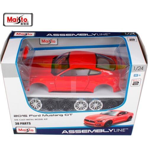 Maisto 1:24 2015 Ford Mustang GT 5.0 Assembly DIY Diecast Model Car Toy New In Box Free Shipping 39126