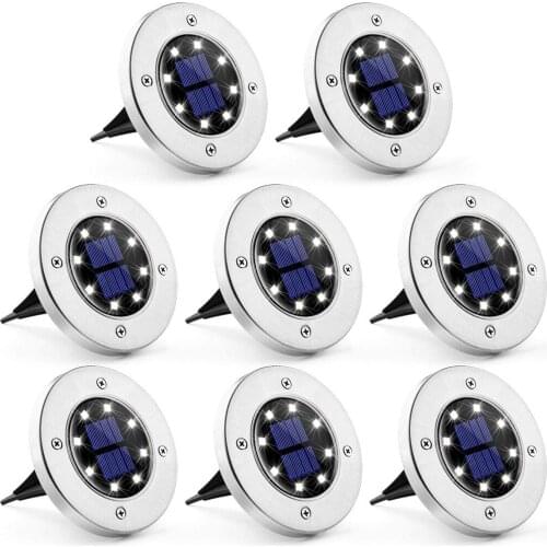 Yohencin Solar Ground Lights,Solar Floor Lights for Outdoor Garden IP65 Waterproof Solar Disk Lights Garden Powered White