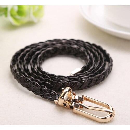 Unisex Handmade Woven Belt Thin Belt Elastic Pants Simple Trend Parent Child Suit PU Leather Belt Designer Belts 2021