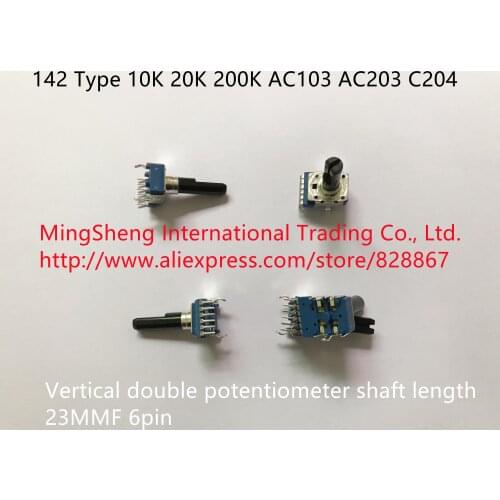 Original new 100% 142 type 10K 200K AC103 C204 23F with 6 vertical double potentiometer (SWITCH)