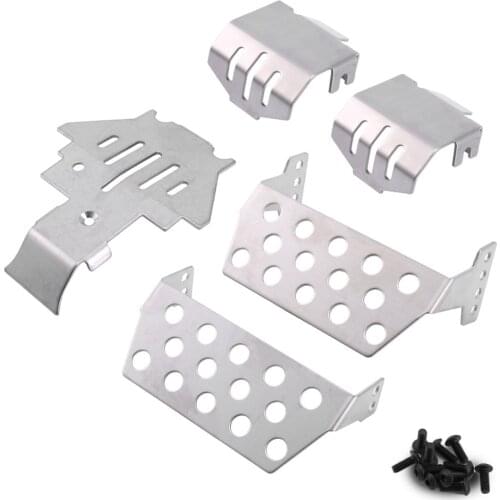 Stainless Steel / Aluminum Alloy Chassis Armor Axle Protector Skid Plate for 1/10 RC Crawler TRAXXAS TRX-4