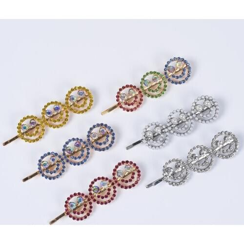 Elegant Imitation Pearl & Crystal Smile Face Hairpins Women Cool Gold Color Hair Accessories Hair Clips