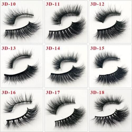 1pair 54styles 3D Mink Eyelashes thin black band stage lashes curl soft extensions Hand Made Full Strip Lashes eye makeup tools