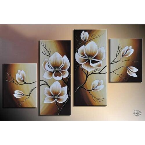 100%Hand-Painted 4 pcs/set Abstract Art Flowers Landscape Wall Oil Painting On Canvas Scenery Home Decoration Gift