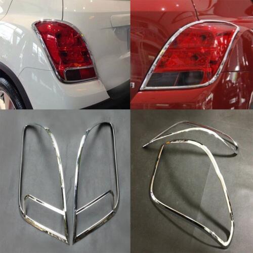 Car body Rear tail back Light lamp detector frame stick chrome ABS cover hood trim switch 2pcs for Chevrolet Trax 2014 2015 2016