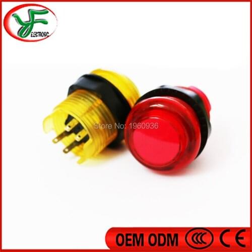 20pcs/lot 5V transparent Illuminated Push Button Arcade LED button for USB MAME Controller Raspberry Pi Arcade