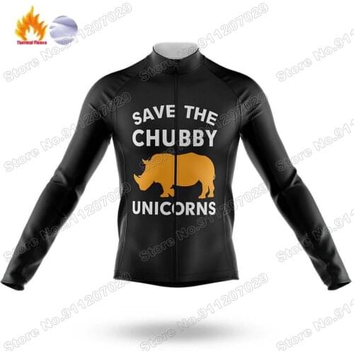 2021 The Chubby Unicorn Black Mens Cycling Jersey Long Sleeve Clothing Race Road Bike Shirts Bicycle Tops MTB Uniform Maillot