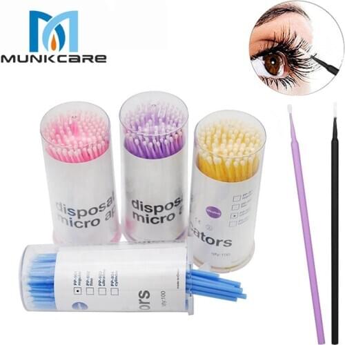 400pcs Eyelash Extension Brush Wand OEM Professional Disposable Long Dental Micro Applicator