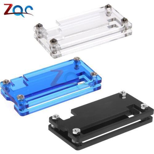 Raspberry Pi Zero Acrylic Case Shell Transparent Acrylic Protection Box With Screws And Nuts Black/Blue