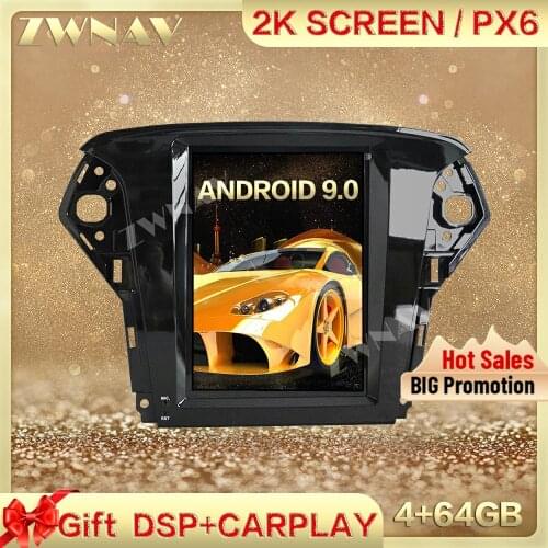 DSP Carplay Tesla screen 4+64GB Android 9.0 Car Multimedia Player For Ford Mondeo 2011 2012-2015 GPS Radio Auto stereo head unit