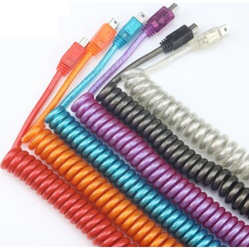 Free Shipping LINDY USB Coiled Cable wire Mechanical Keyboard USB cable Mini-B micro type-c port for GH60 GK61 GK64 ANNE PRO2
