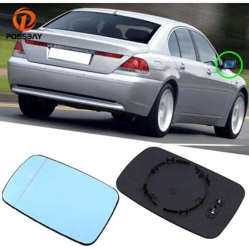 POSSBAY Car Exterior Rear View Mirror Glass Side Accessories With Heated Fit for BMW 7-Series E65 long-wheelbase Sedan 2001-2008