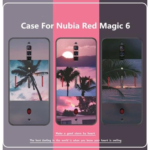 Cartoon Beautiful Scene Case For ZTE Nubia Red Magic 6,TPU Painted Mobile Phone Shell Lovely Color Case.8 Colors