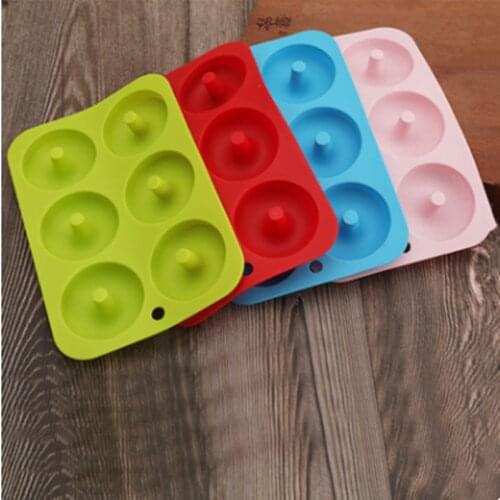 Household 6hole Donuts Cake Mould Silicone Chocolate Bread Mould DIY Dessert Environmental Protection Bake Tool