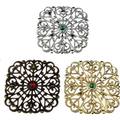 20Pcs/lot 50mm Filigree Wraps Connectors Embellishments Findings Filigree Flower Wraps Connectors For DIY Jewelry Making