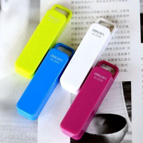 Deli 0250 mini fashion candy color stitching machine portable small stapler student stationery pocket mini stapler