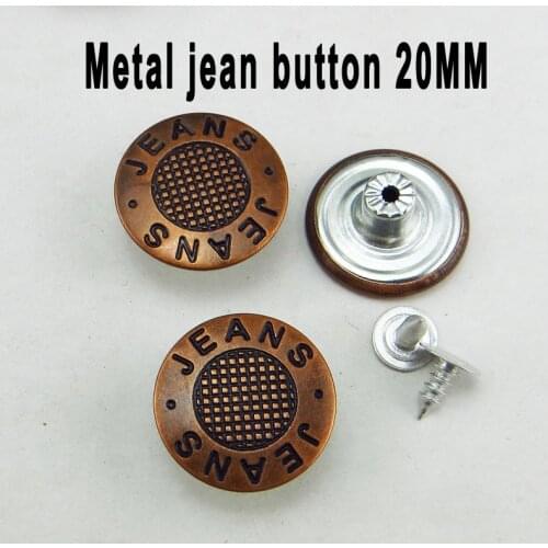 30PCS 20MM Red Dot Metal Jeans Button Fits Round Trousers Buttons Decorative Clothes Accessory JMB-380