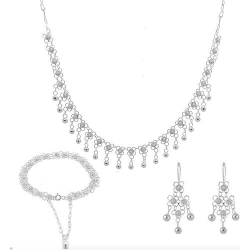 Midyat Silver Filigree Single Row Coriander Set Jewelry
