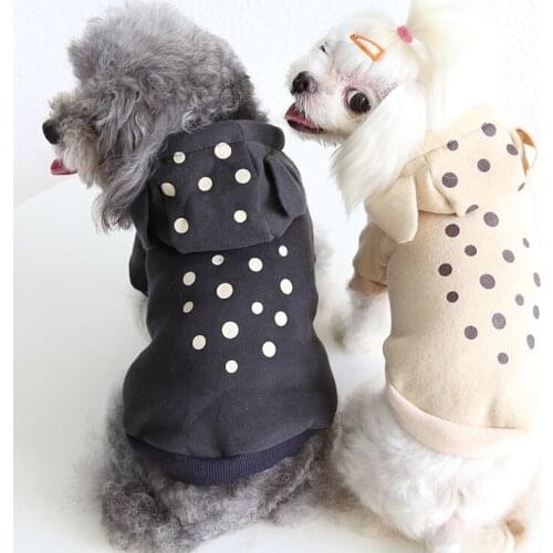 Cute Dots Dog Hoodies Winter Cat Puppy Pet Dog Clothes Outfit Dropship Pet Products Supplies Yorkies Poodle Pomeranian Clothing