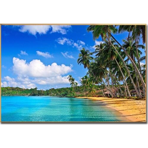 Seascape Tropical Landscape Sunset Wall Art Picture Living Room Kitchen Bathroom Decoration Sea Beach Wall Painting Bedroom