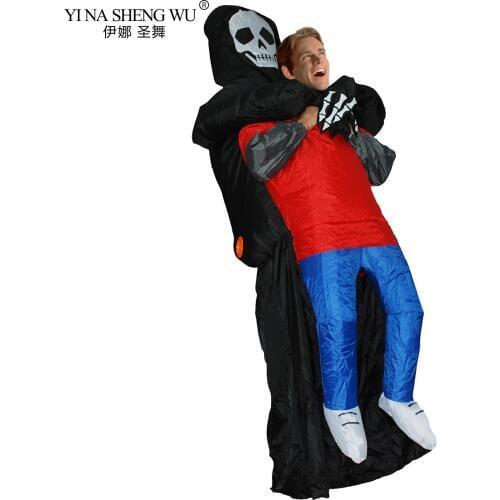 Adult Inflatable Costume Funny Anime Cosplay Ghost/Skeleton For Men Women Halloween Cosplay Prop Ghost Witch Killer Party Outfit