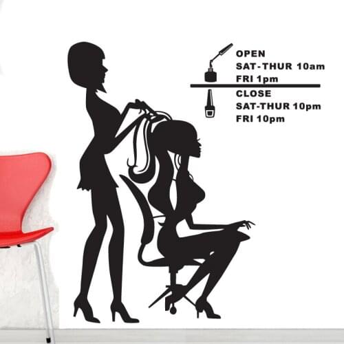 Hair Salon Wall Decal Beauty Salon Sticker Barbershop Scissor Vinyl Window Decals Decor Mural Glass Hairdresser 1003