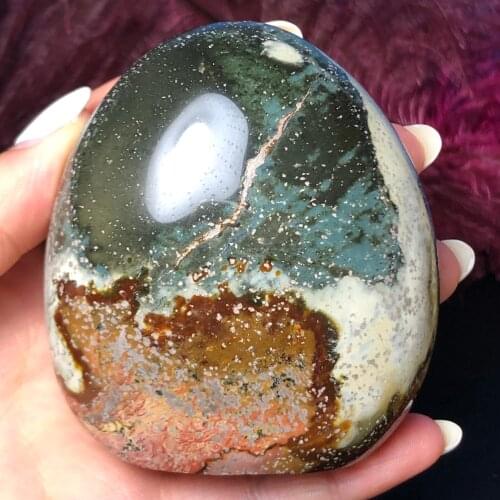 Natural Colorful Ocean jasper quartz crystal palm stones and minerals reiki healing tumble stone as gift