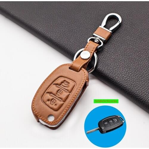 New ! 3 Buttons genuine leather car key cover For Hyundai Tucson Creta ix25 i10 i20 i30 IX35 IX45 Verna Mistra Elantra 2015-2018