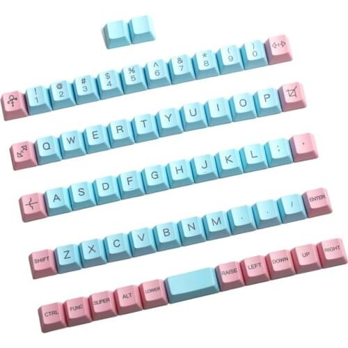 YMDK Miami Laser-Etched Top Print OEM Keycap 1.5mm PBT for MX Switches Planck Niu40 Preonic Keyboard